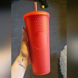 starbucks 2020 holiday matte red studded tumbler